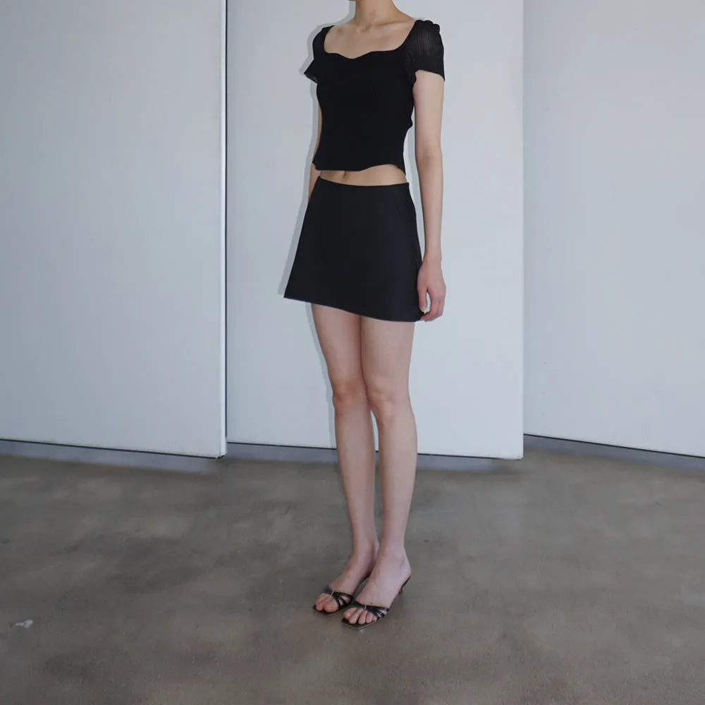 Horizon Dart Mini Skirt (Black)