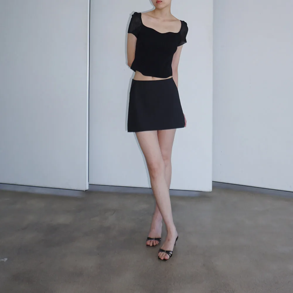Horizon Dart Mini Skirt (Black)