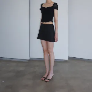Horizon Dart Mini Skirt (Black)
