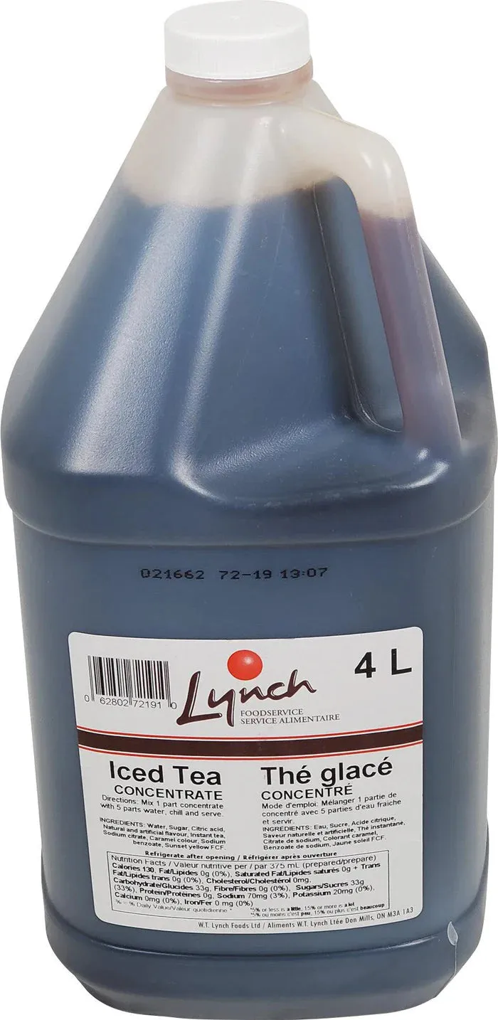Iced Tea Concentrate – 2x4L - RTU 5 1 - Lynch