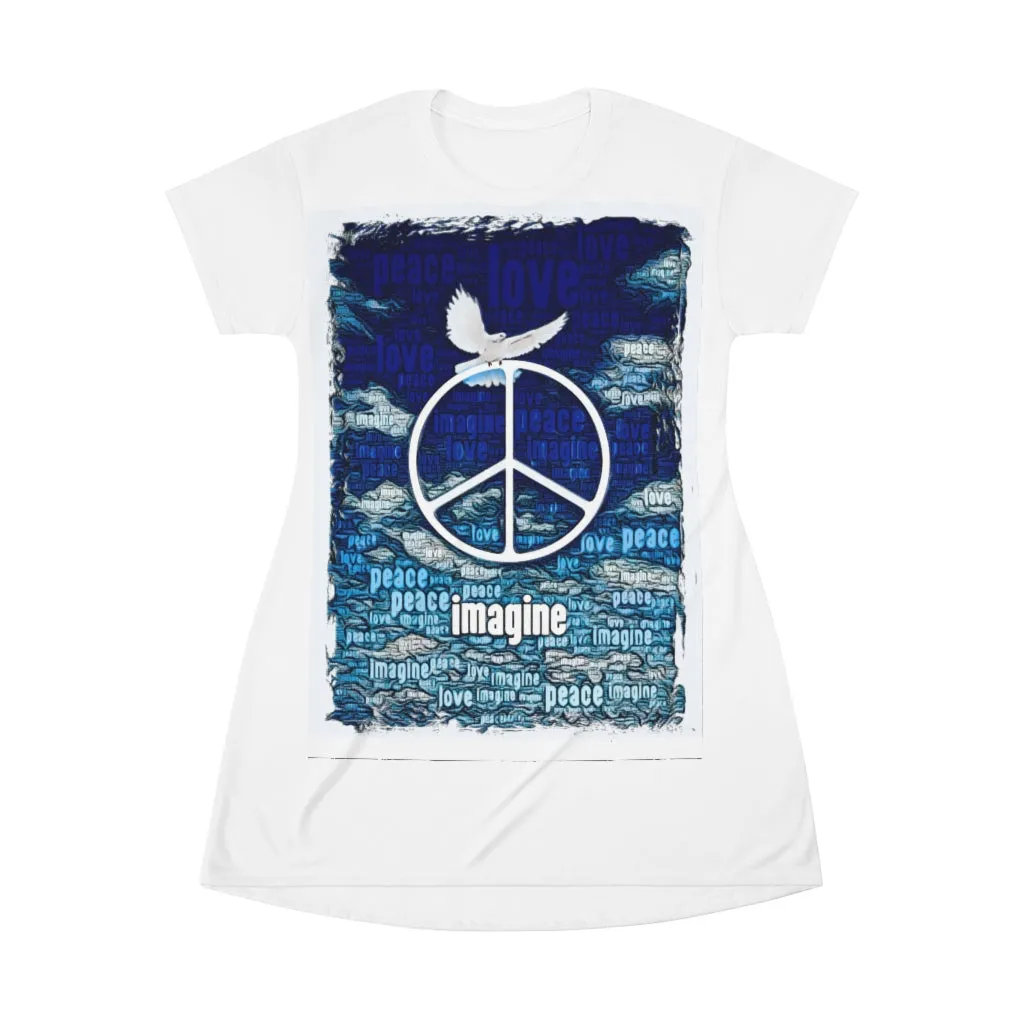 Imagine Peace - All Over Print T-Shirt Dress