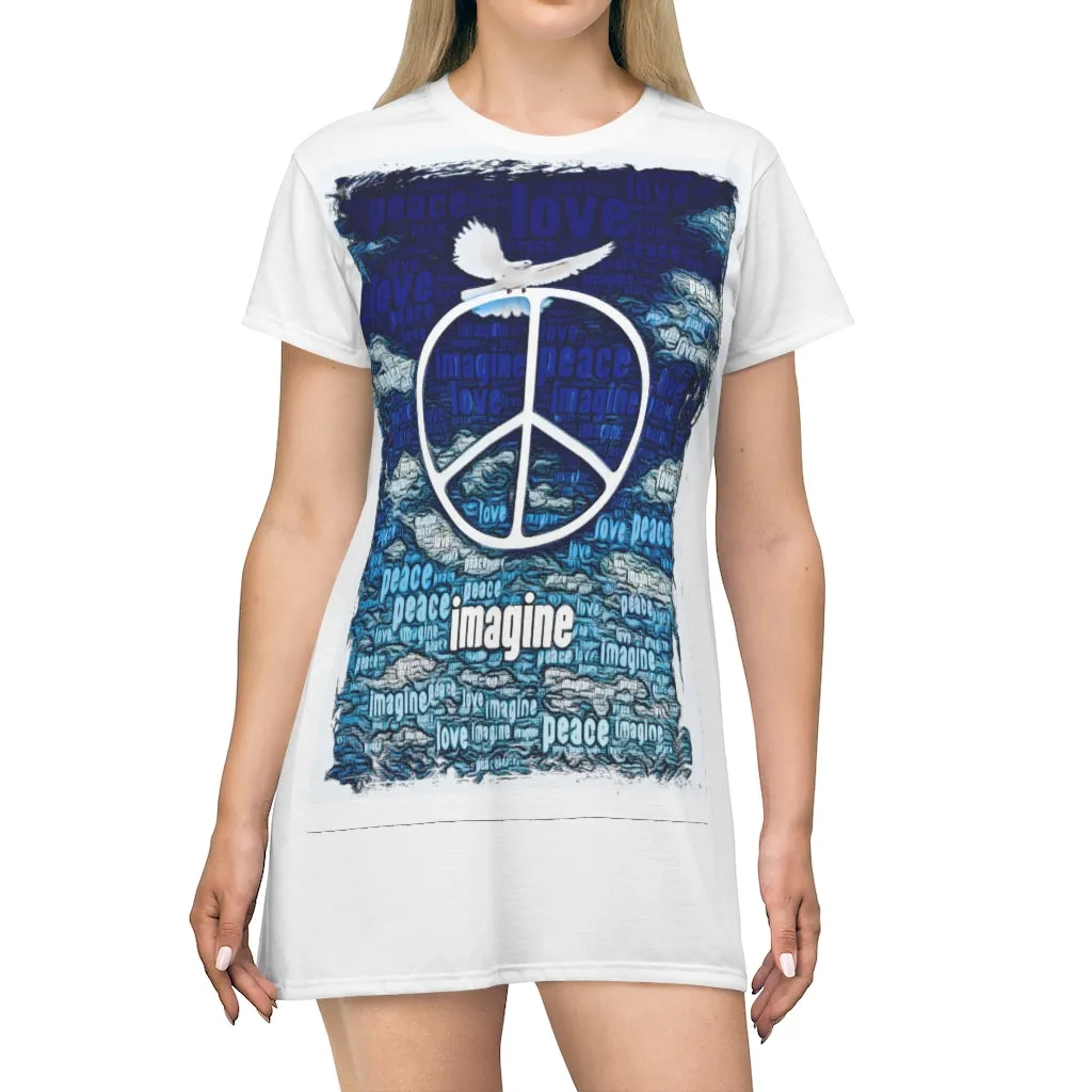 Imagine Peace - All Over Print T-Shirt Dress