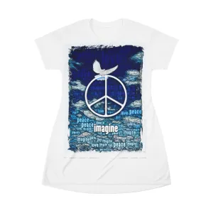 Imagine Peace - All Over Print T-Shirt Dress