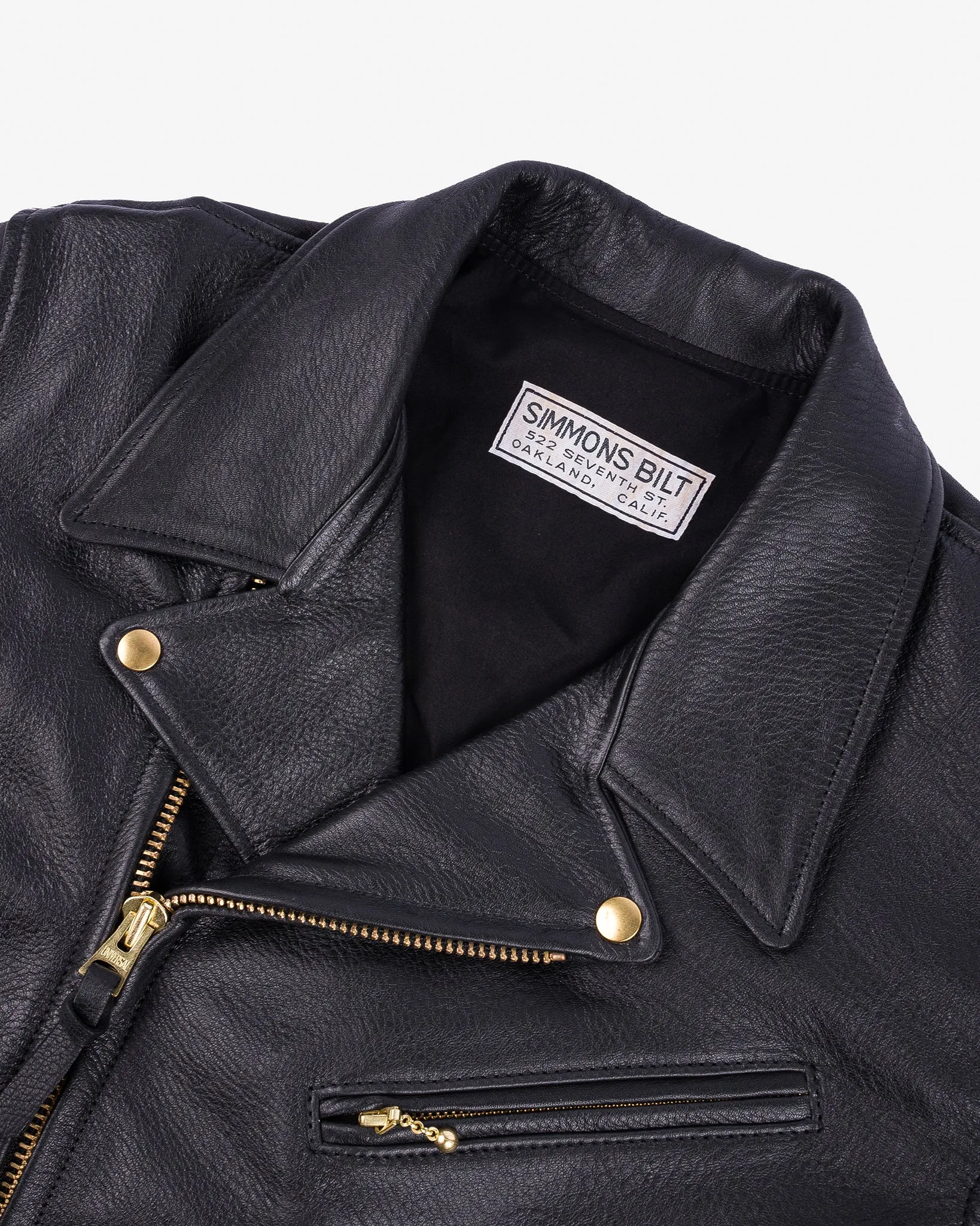 Iron Heart x Simmons Bilt Deerskin Pacific Rider's Jacket - Black