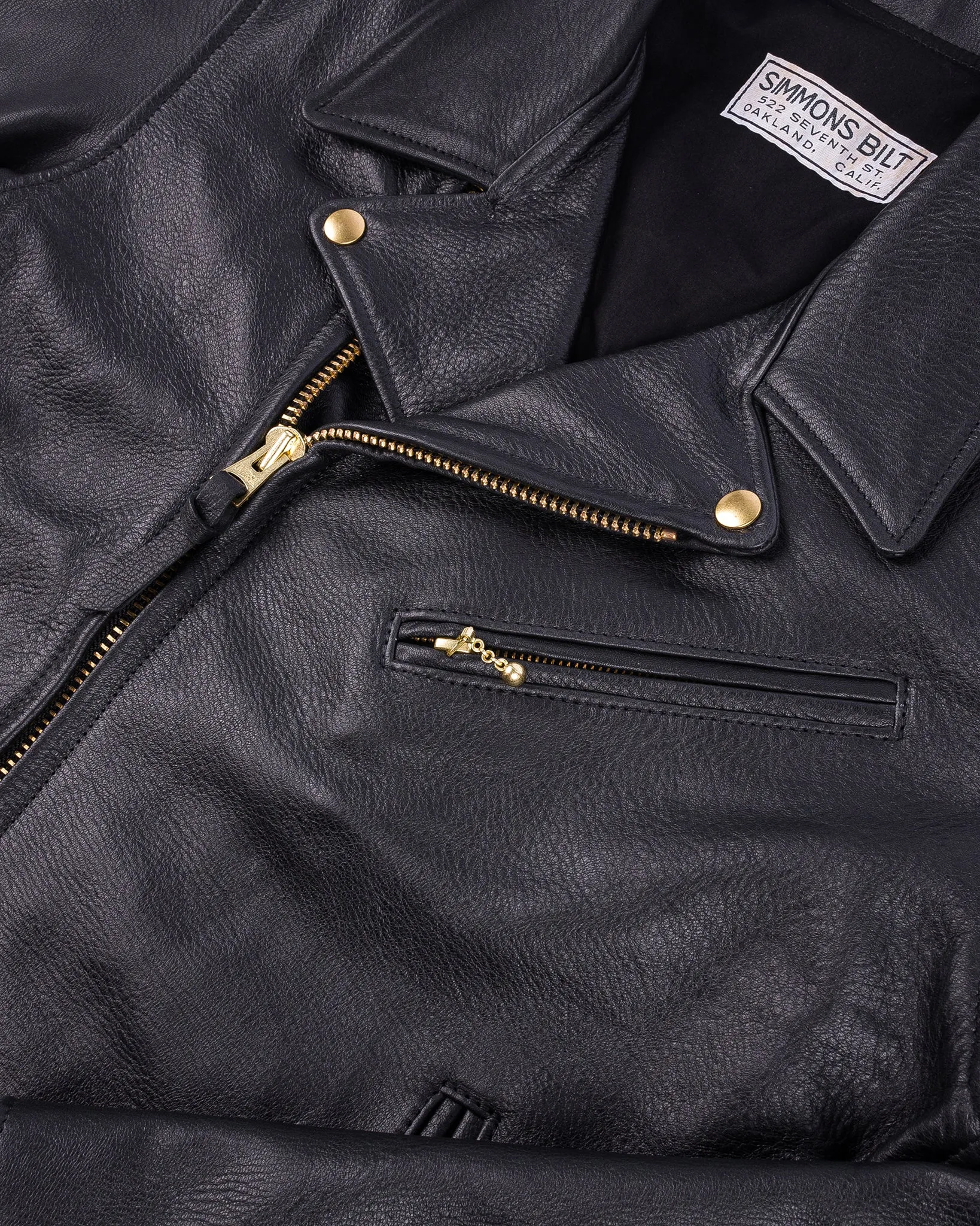 Iron Heart x Simmons Bilt Deerskin Pacific Rider's Jacket - Black