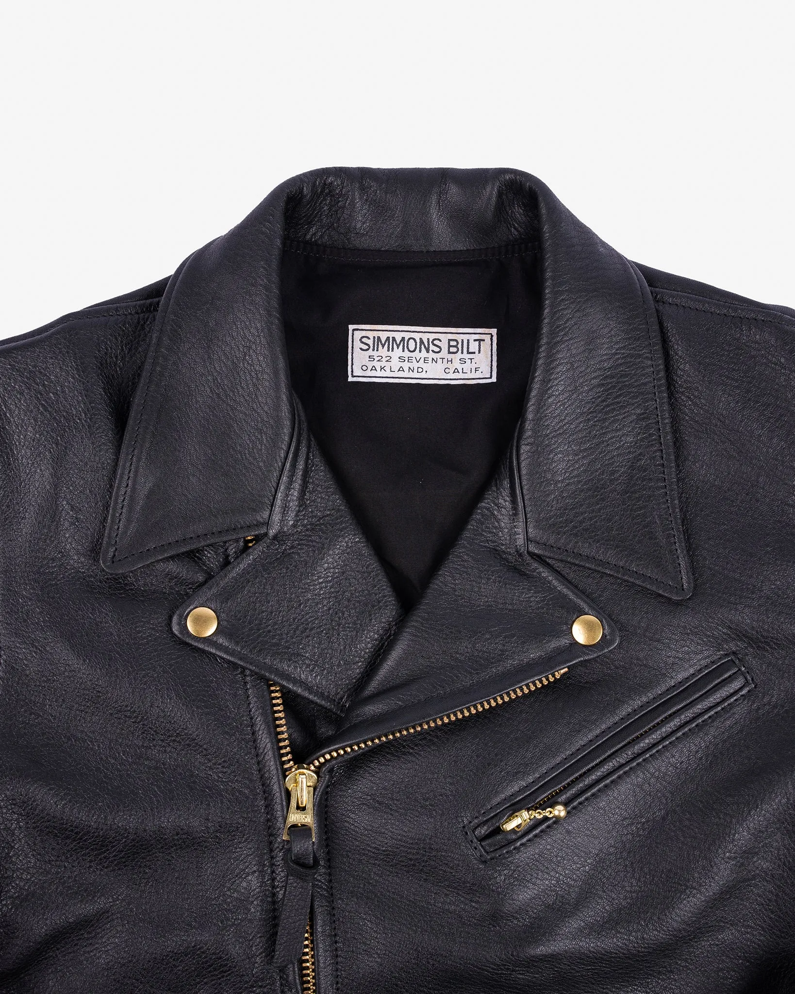 Iron Heart x Simmons Bilt Deerskin Pacific Rider's Jacket - Black