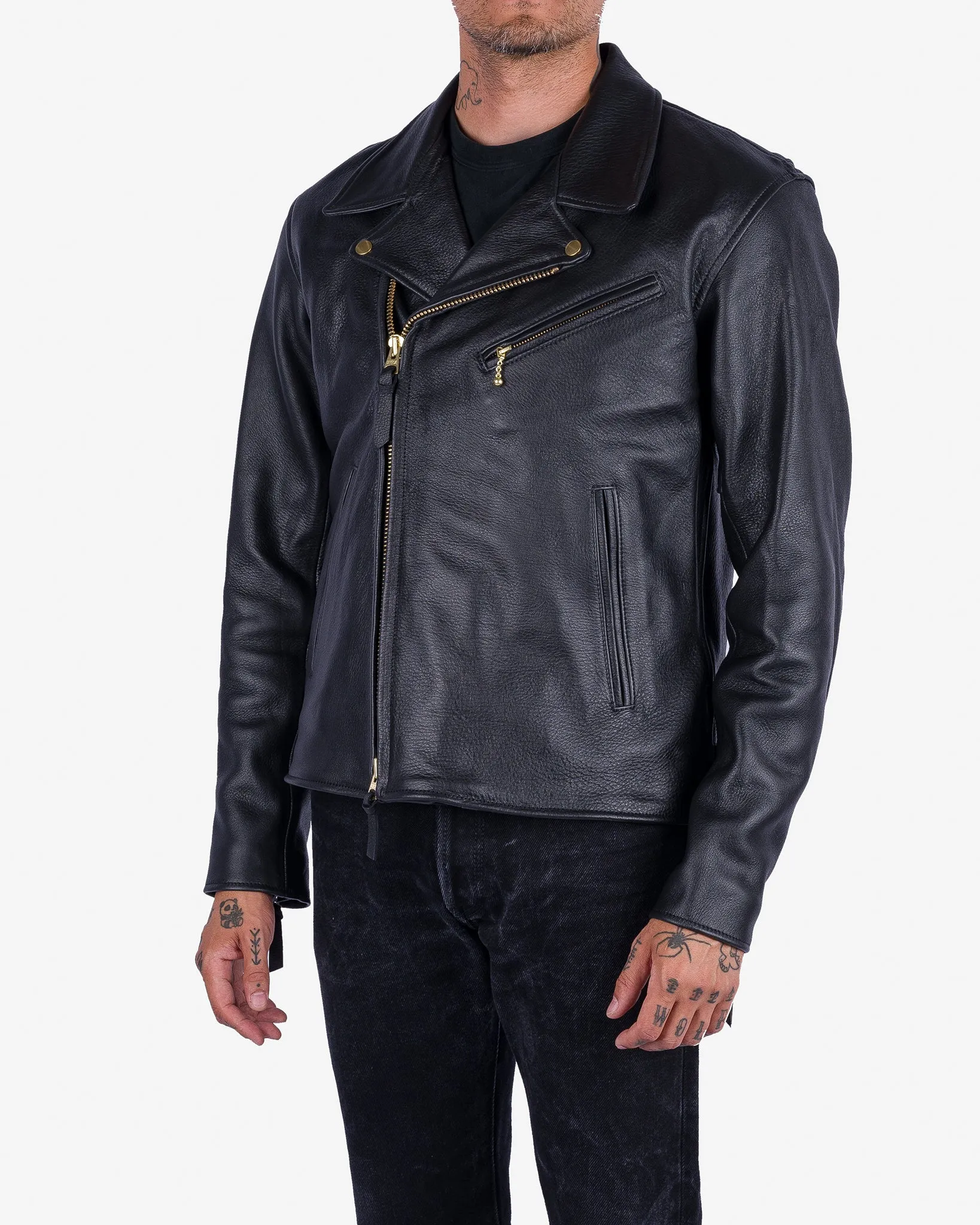 Iron Heart x Simmons Bilt Deerskin Pacific Rider's Jacket - Black