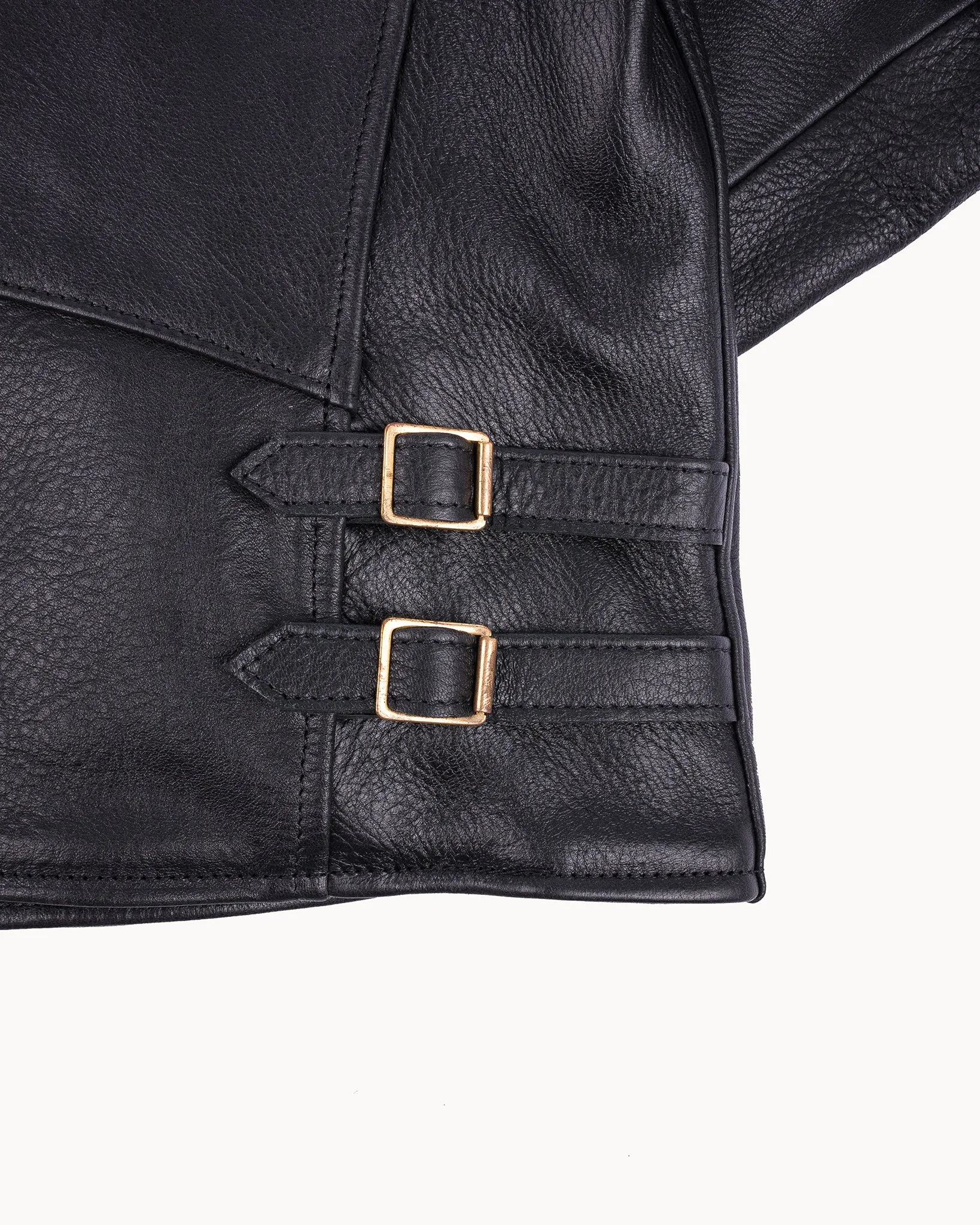 Iron Heart x Simmons Bilt Deerskin Pacific Rider's Jacket - Black