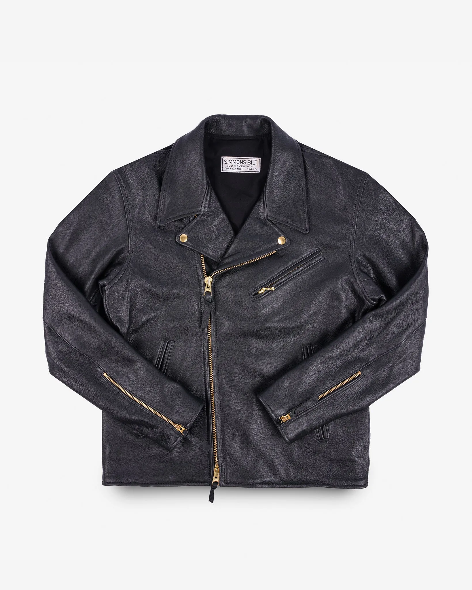 Iron Heart x Simmons Bilt Deerskin Pacific Rider's Jacket - Black