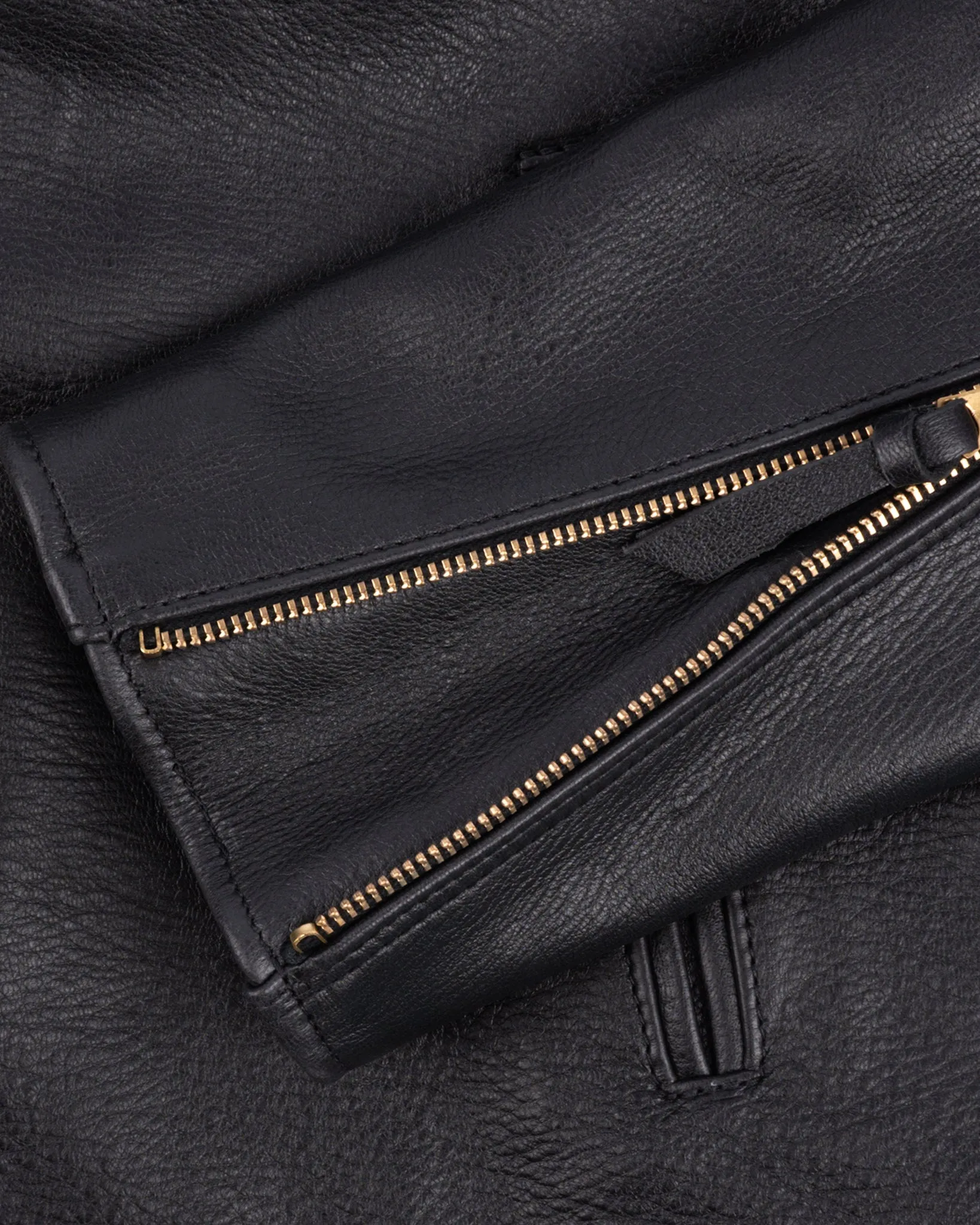Iron Heart x Simmons Bilt Deerskin Pacific Rider's Jacket - Black