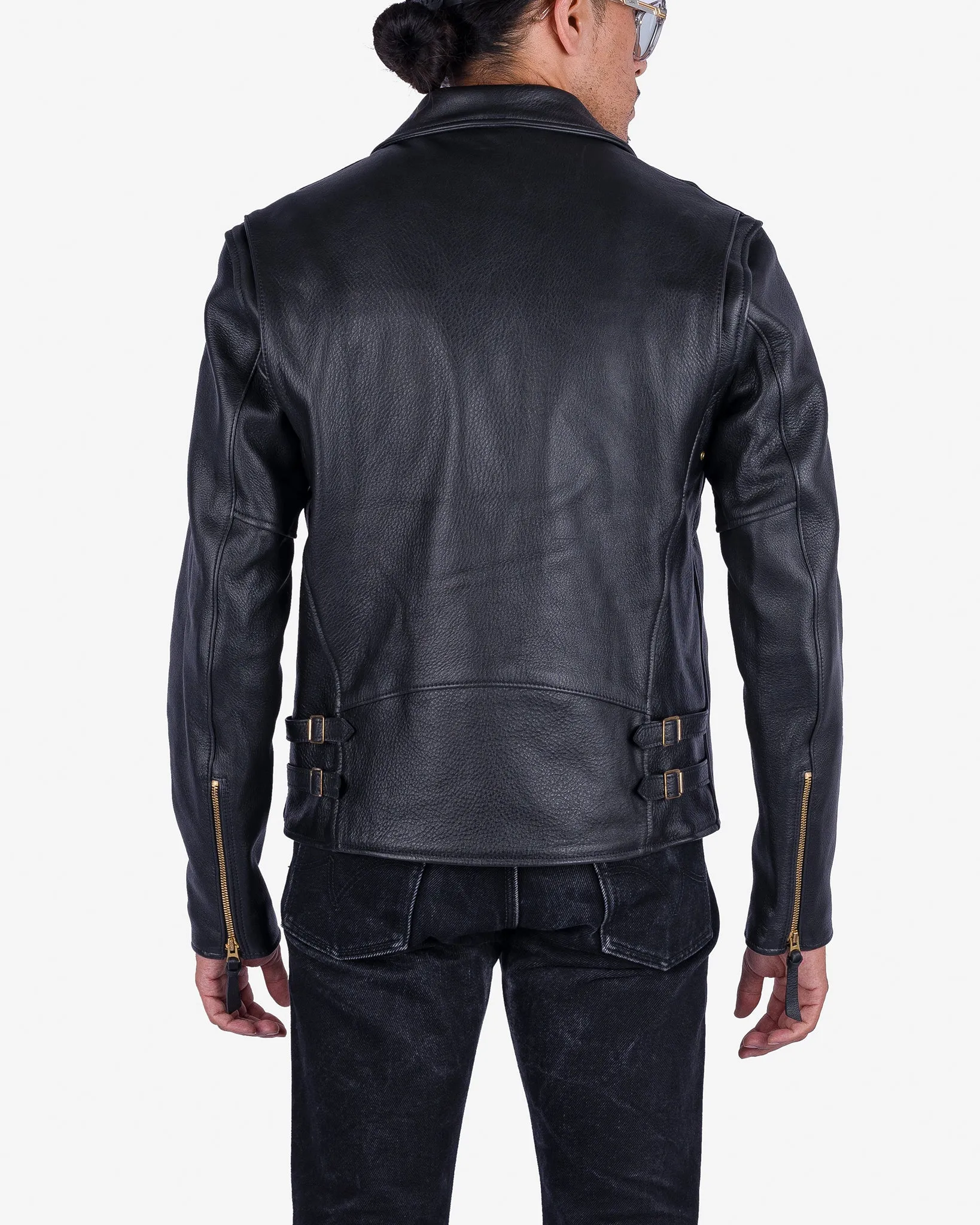Iron Heart x Simmons Bilt Deerskin Pacific Rider's Jacket - Black