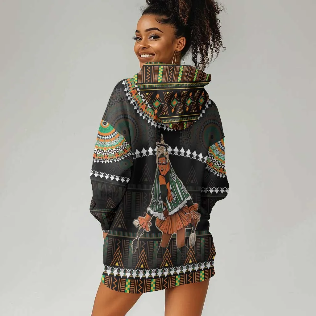 Ivory Coast Festival Of Masks Hoodie Dress Traditional Zaouli Dance LT05