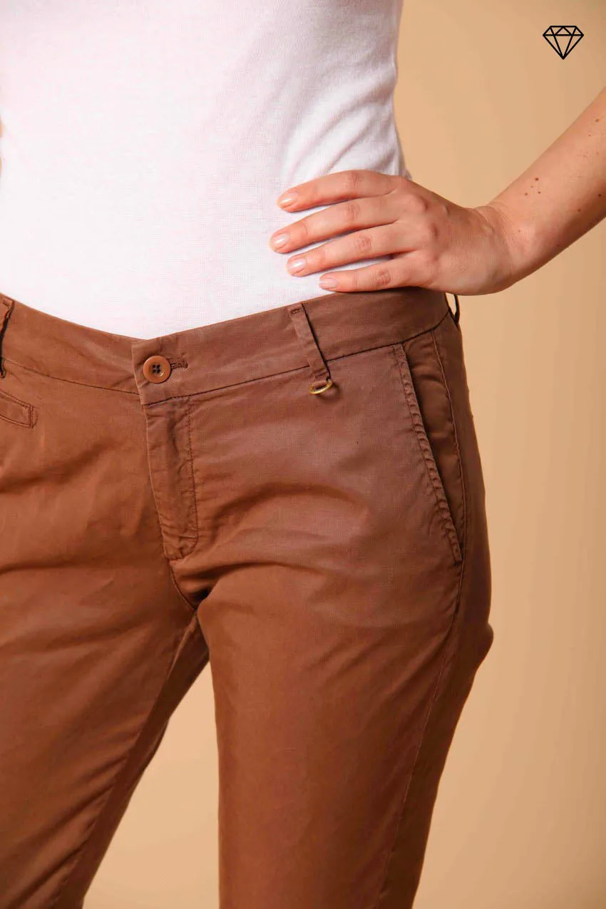 Jaqueline women's chino capri trousers in twill slim fit ①