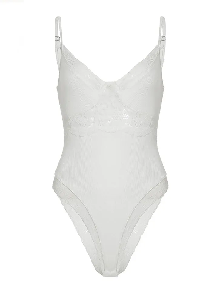 JazzHer Lace Backless V-Neck Bodysuit