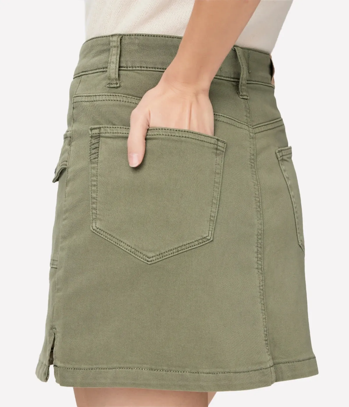 Jessie Denim Skirt in Vintage Green Ivy
