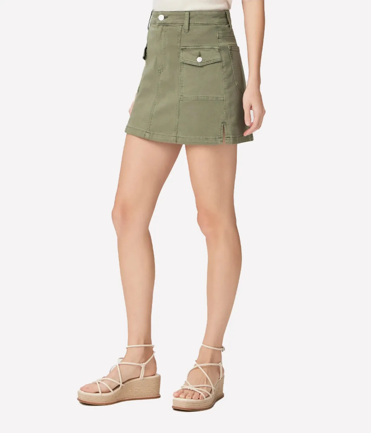 Jessie Denim Skirt in Vintage Green Ivy