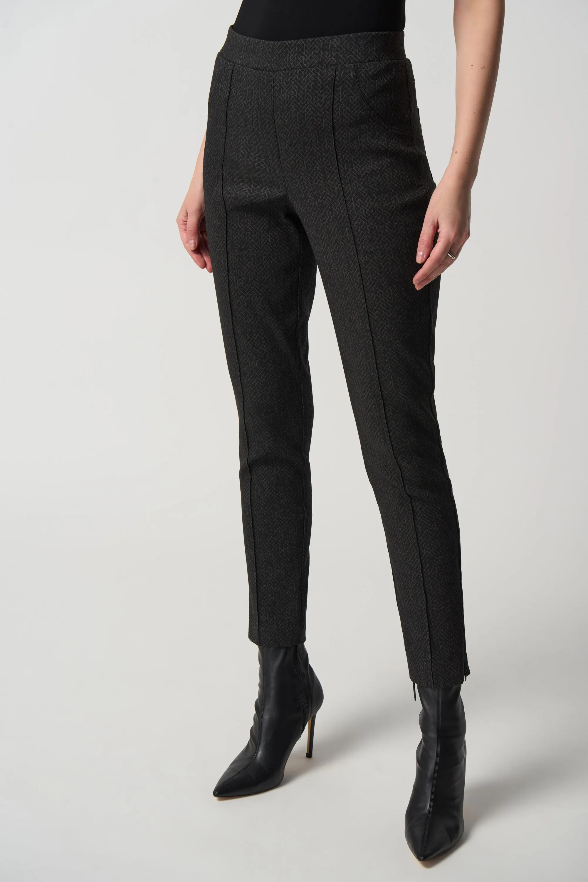 Joseph Ribkoff Abstract Jacquard Slim-Fit Pants Jr233282