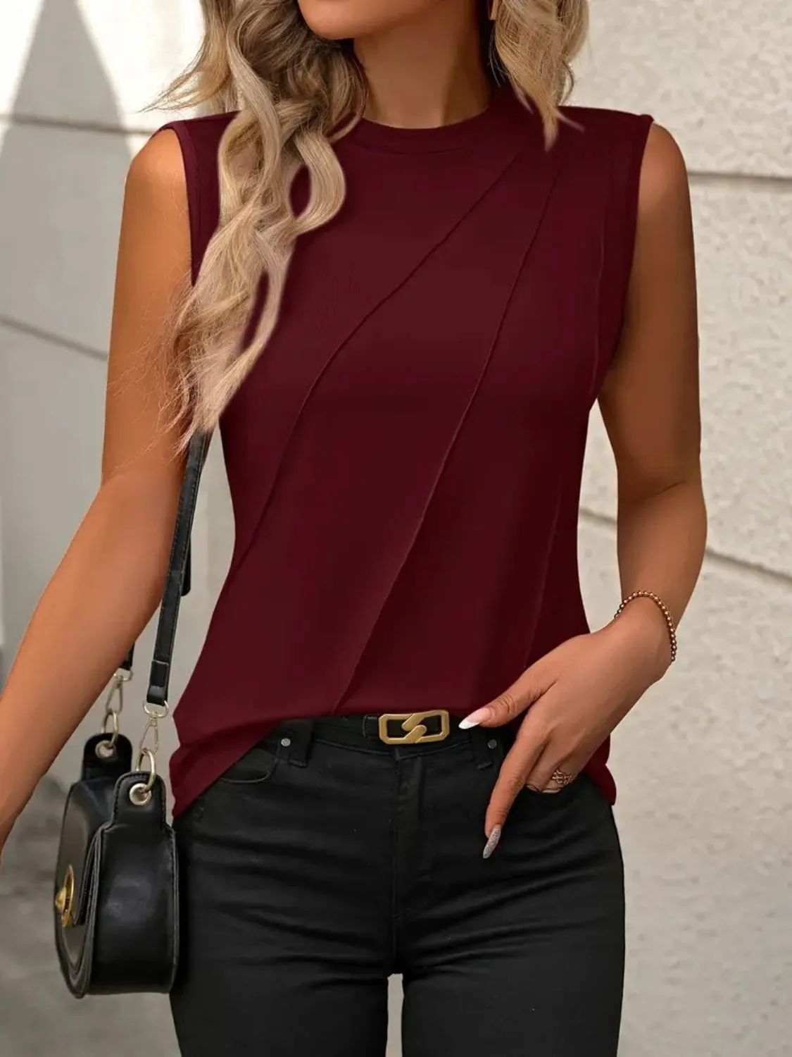 Julie Round Neck Sleeveless Tank - Online Exclusive