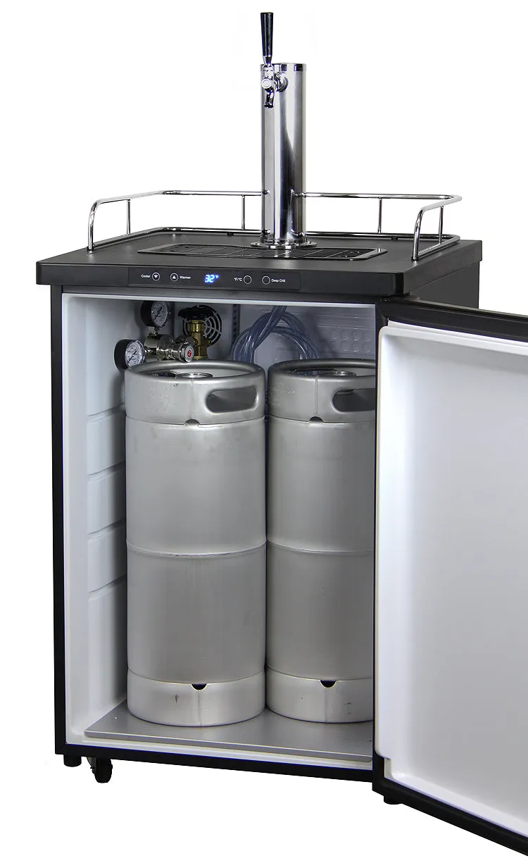 Kegco Full Size 1-Tap Digital Kegerator with Black Stainless Steel Door K309X-1NK