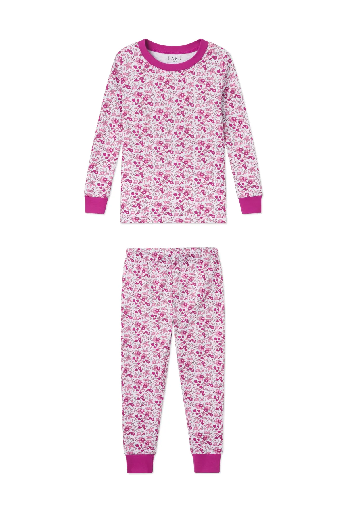 Kids Long-Long Set in Dahlia Garden Floral