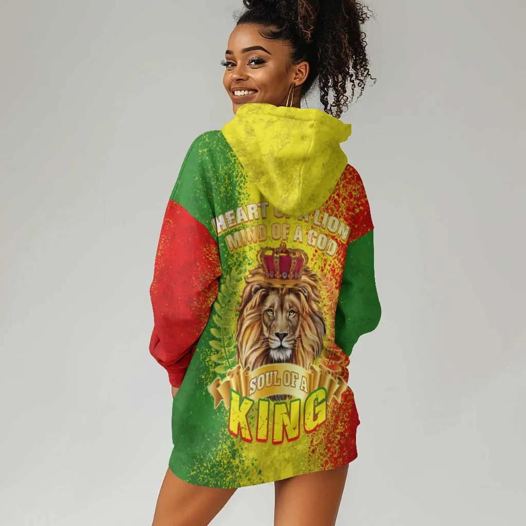 King's African Spirit Hoodie Dress Heart of A Lion DT02