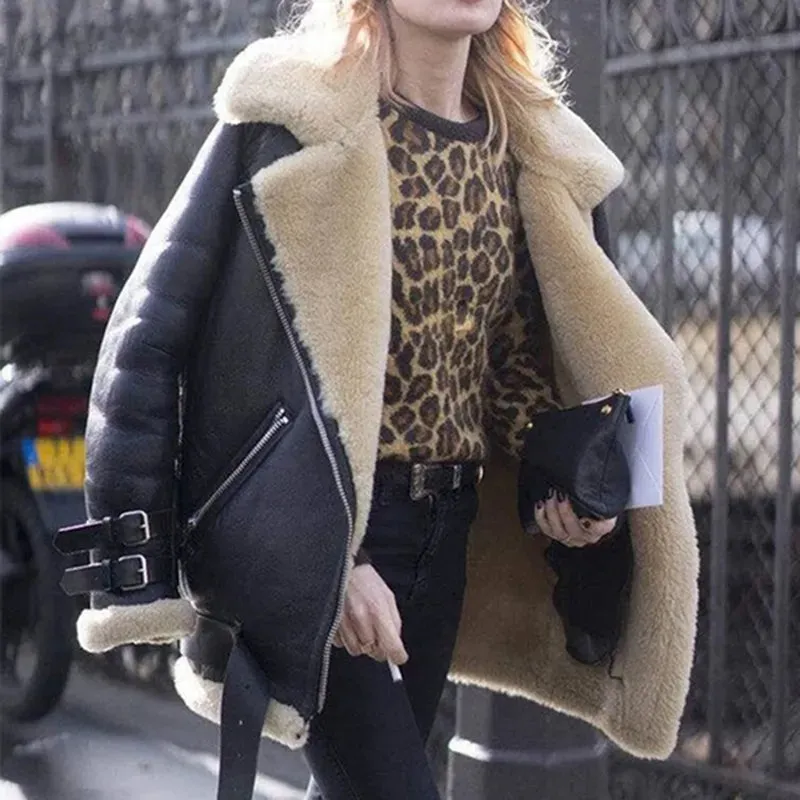 Leather - buckled jacket