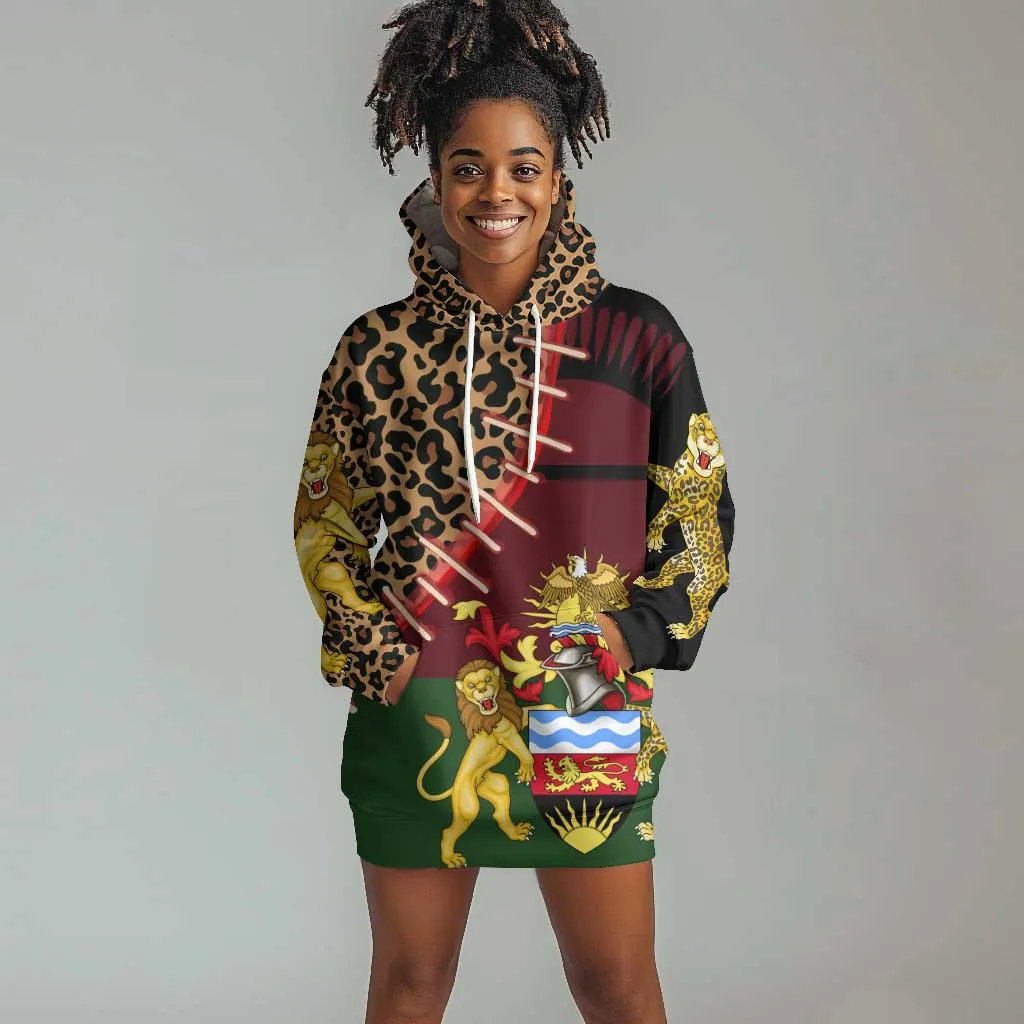Leopard and Lion Malawi Hoodie Dress Unity and Freedom TS04