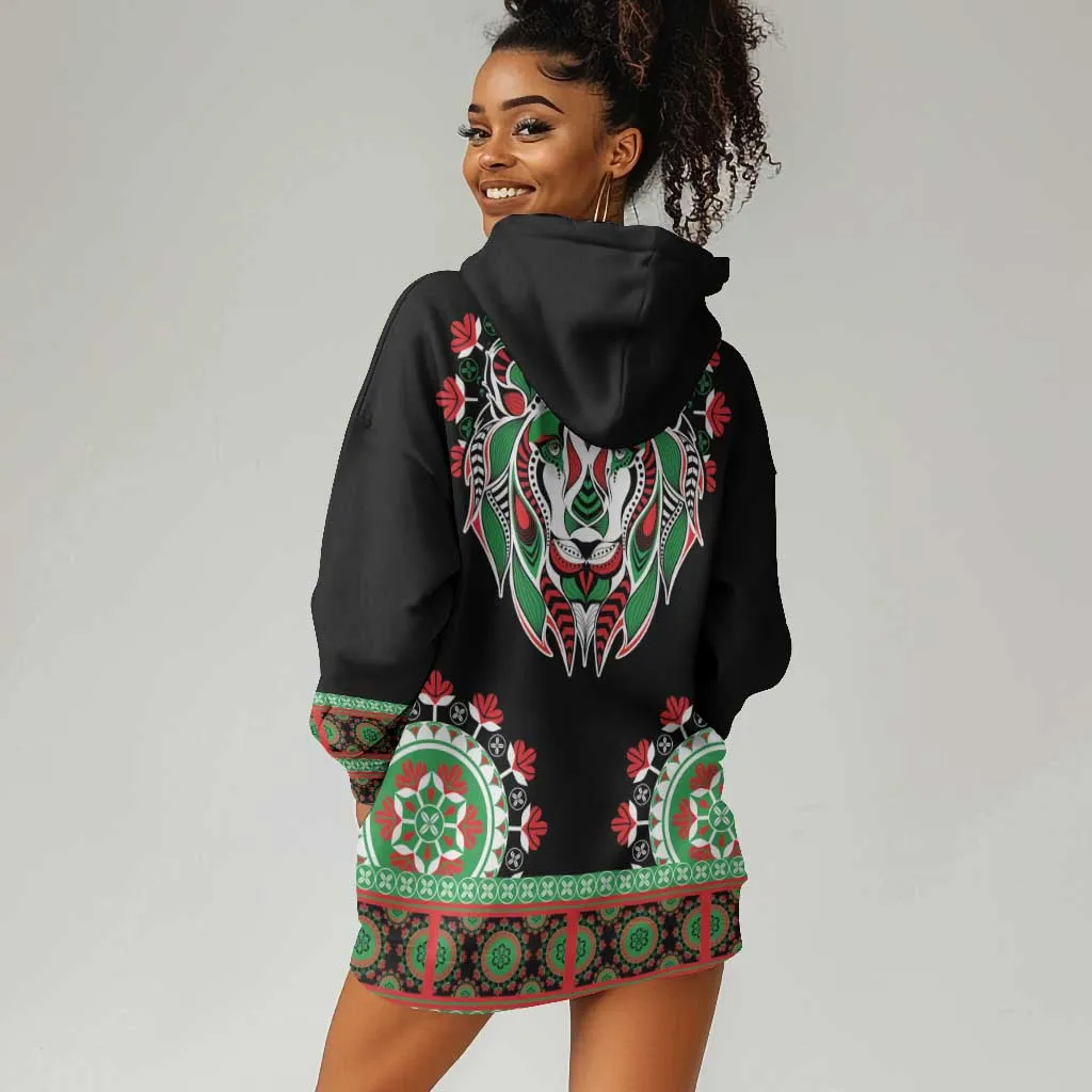 Libya Barbary Lion Hoodie Dress Dashiki Simple Style LT05