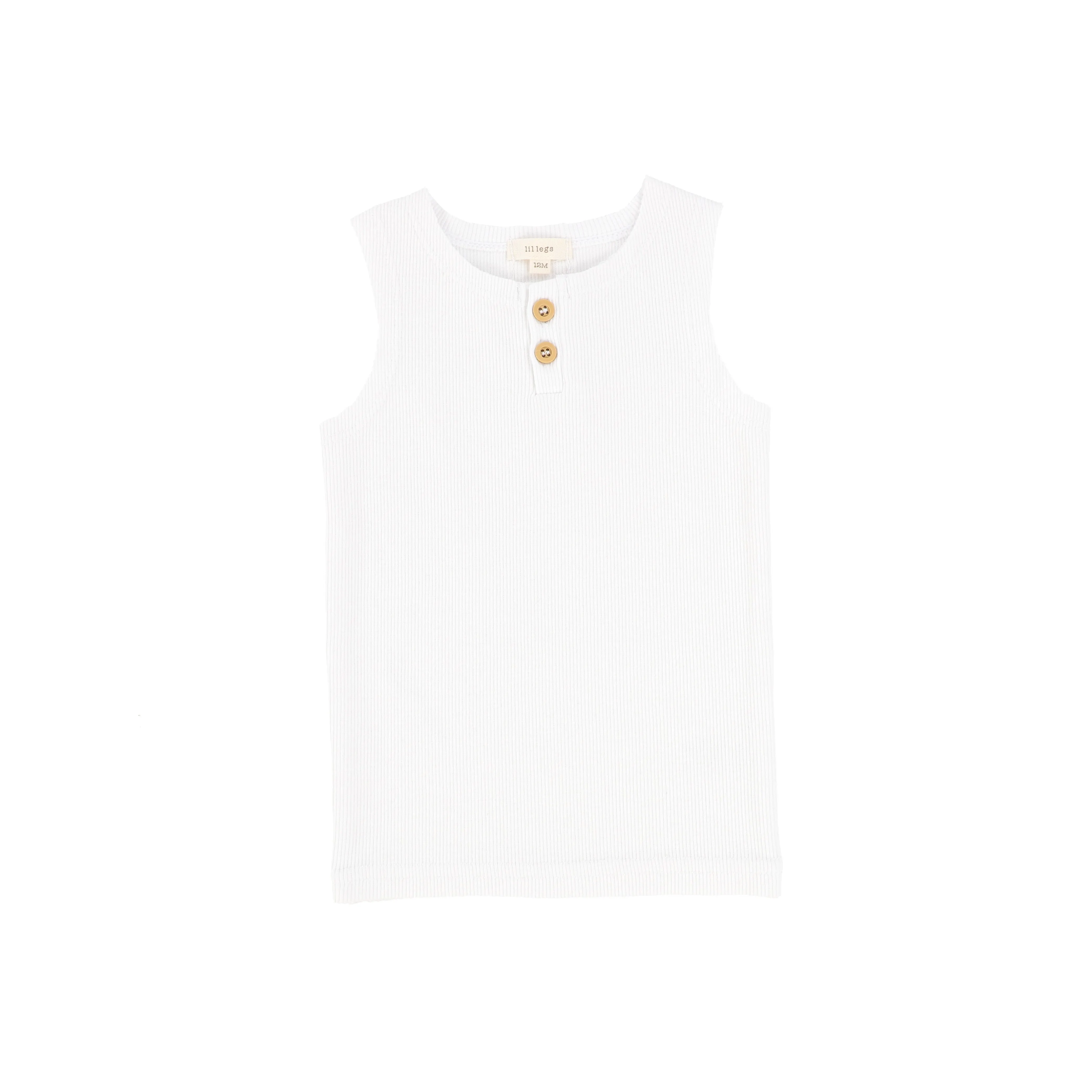 Lil Legs Ribbed Tank - Pure White