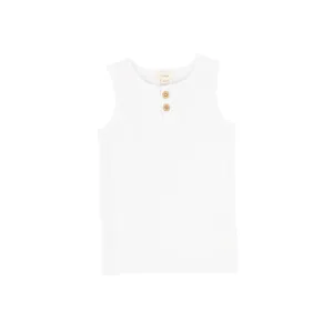 Lil Legs Ribbed Tank - Pure White