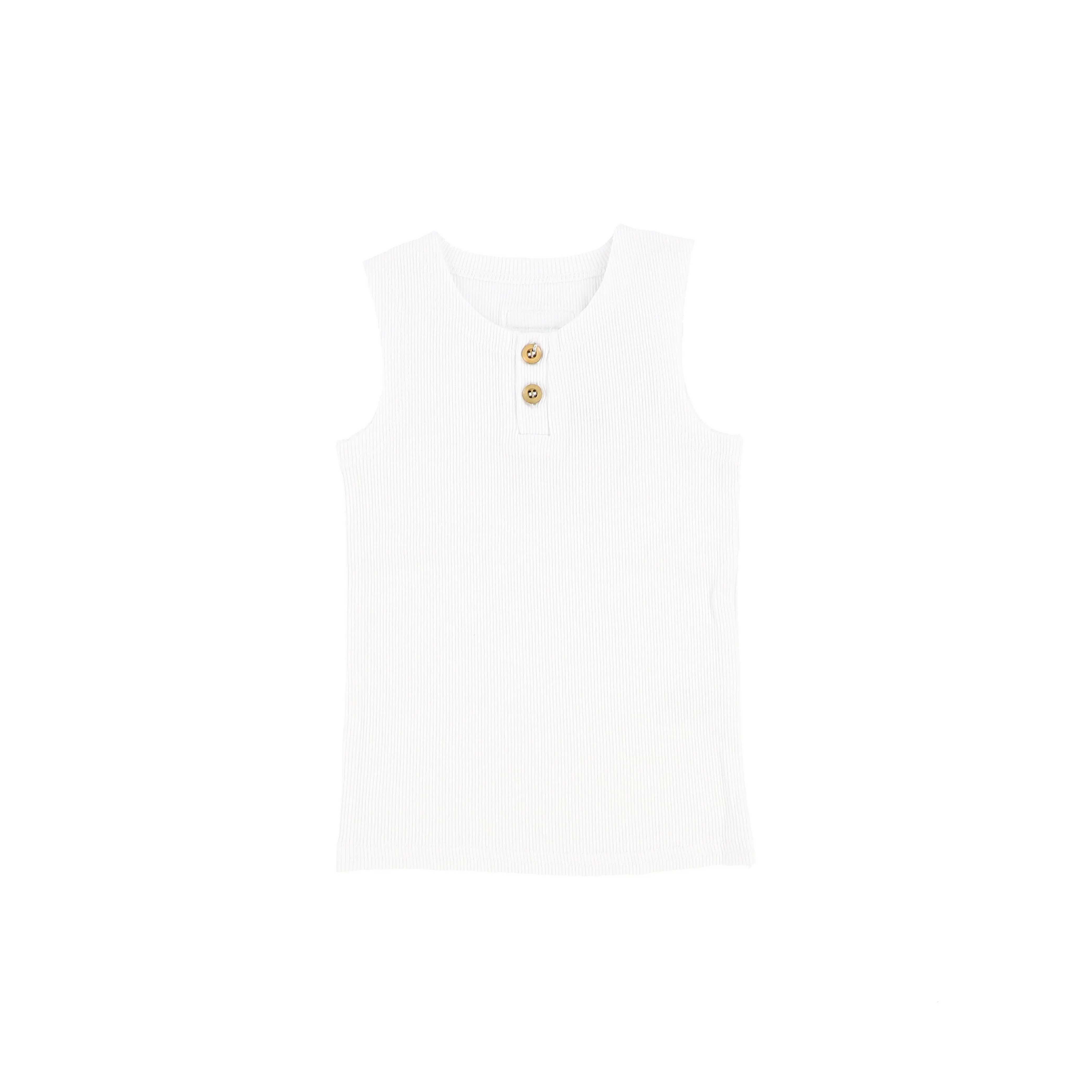 Lil Legs Ribbed Tank - Pure White