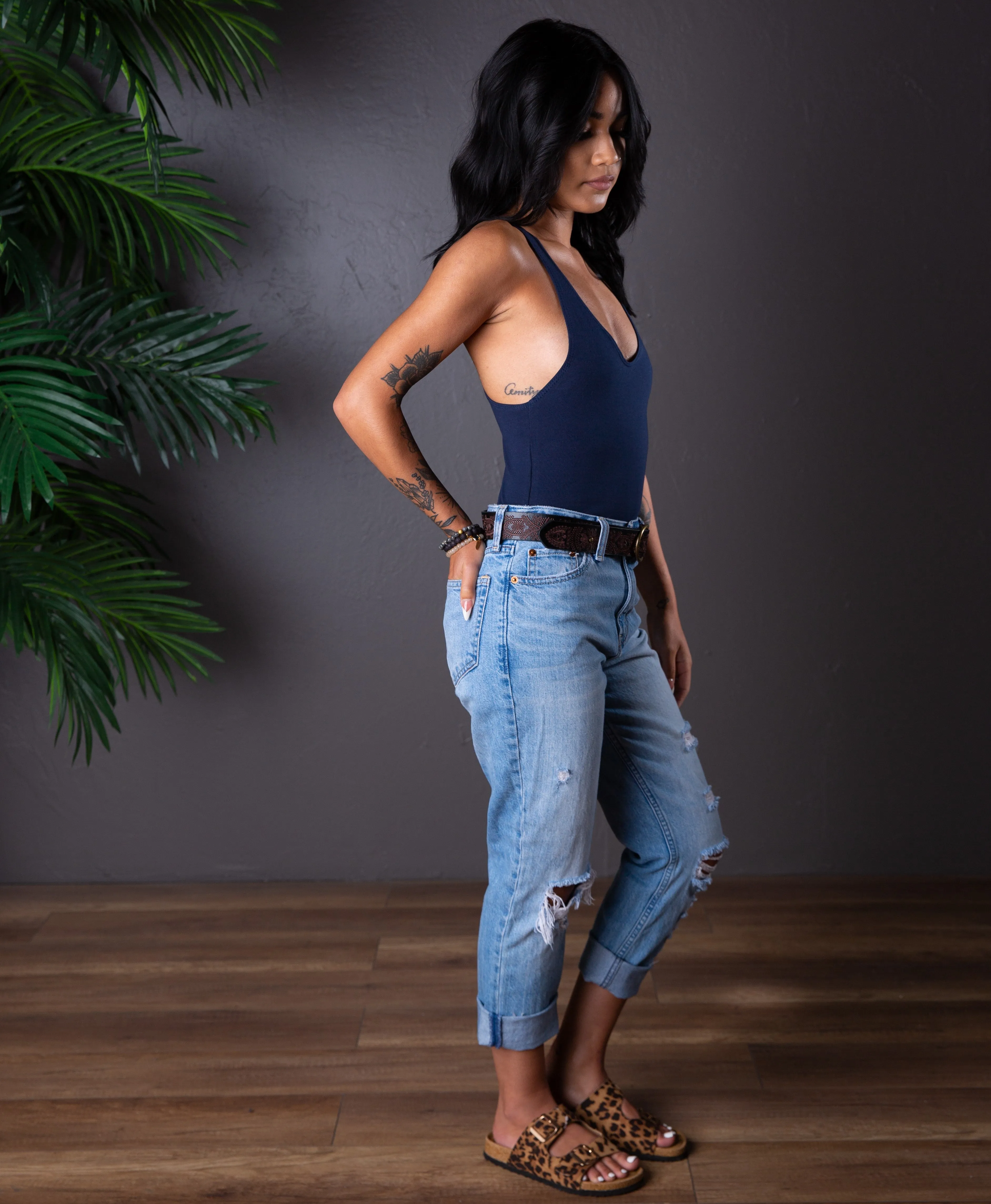 LILA SOLID BODYSUIT NAVY