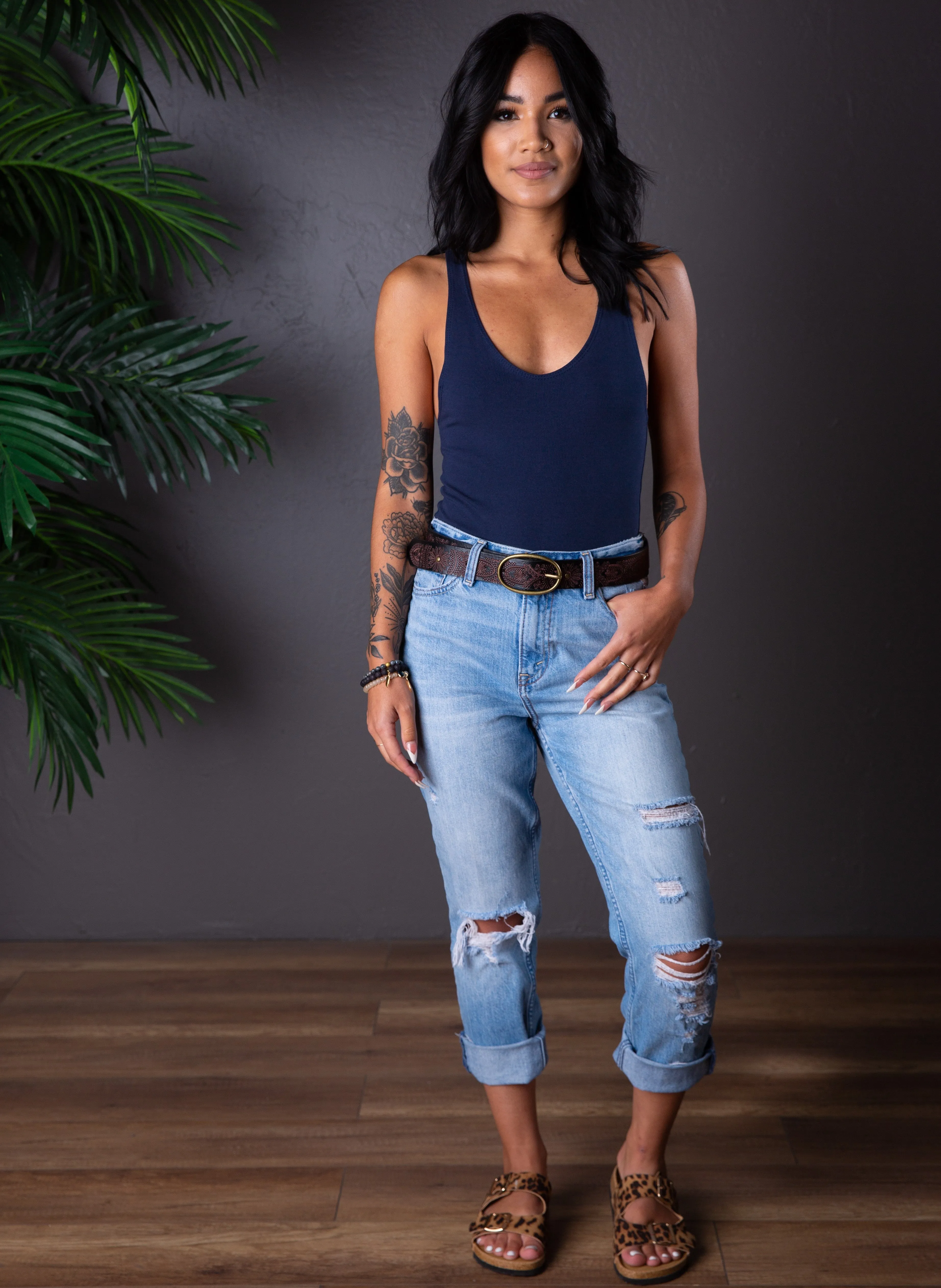 LILA SOLID BODYSUIT NAVY