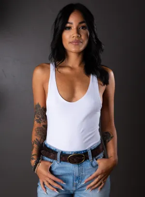 LILA SOLID BODYSUIT WHITE