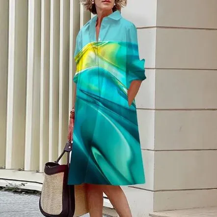 Lillian - Gradient shirt dress for women