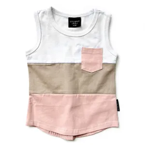 Little Bipsy Block Pocket Tank - Sun Kissed
