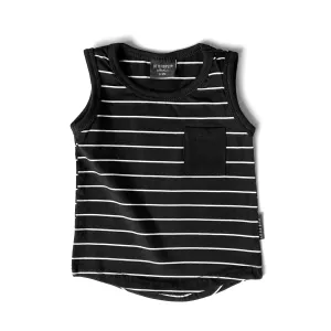 Little Bipsy Stripe Pocket Tank - Black