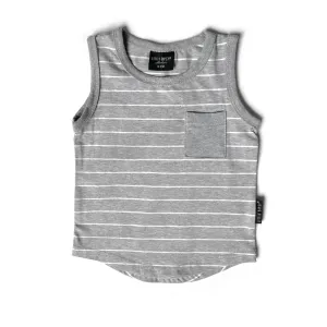 Little Bipsy Stripe Pocket Tank - Grey