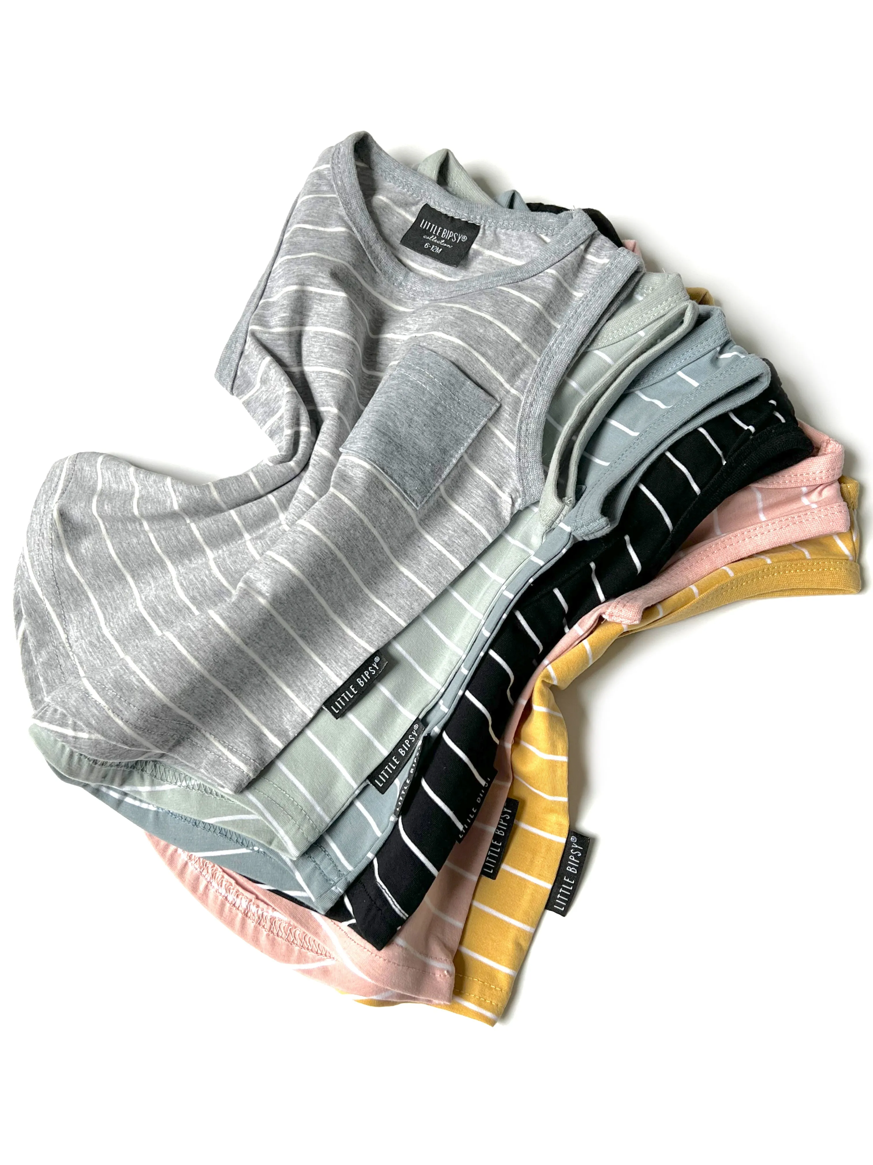 Little Bipsy Stripe Pocket Tank - Seaglass