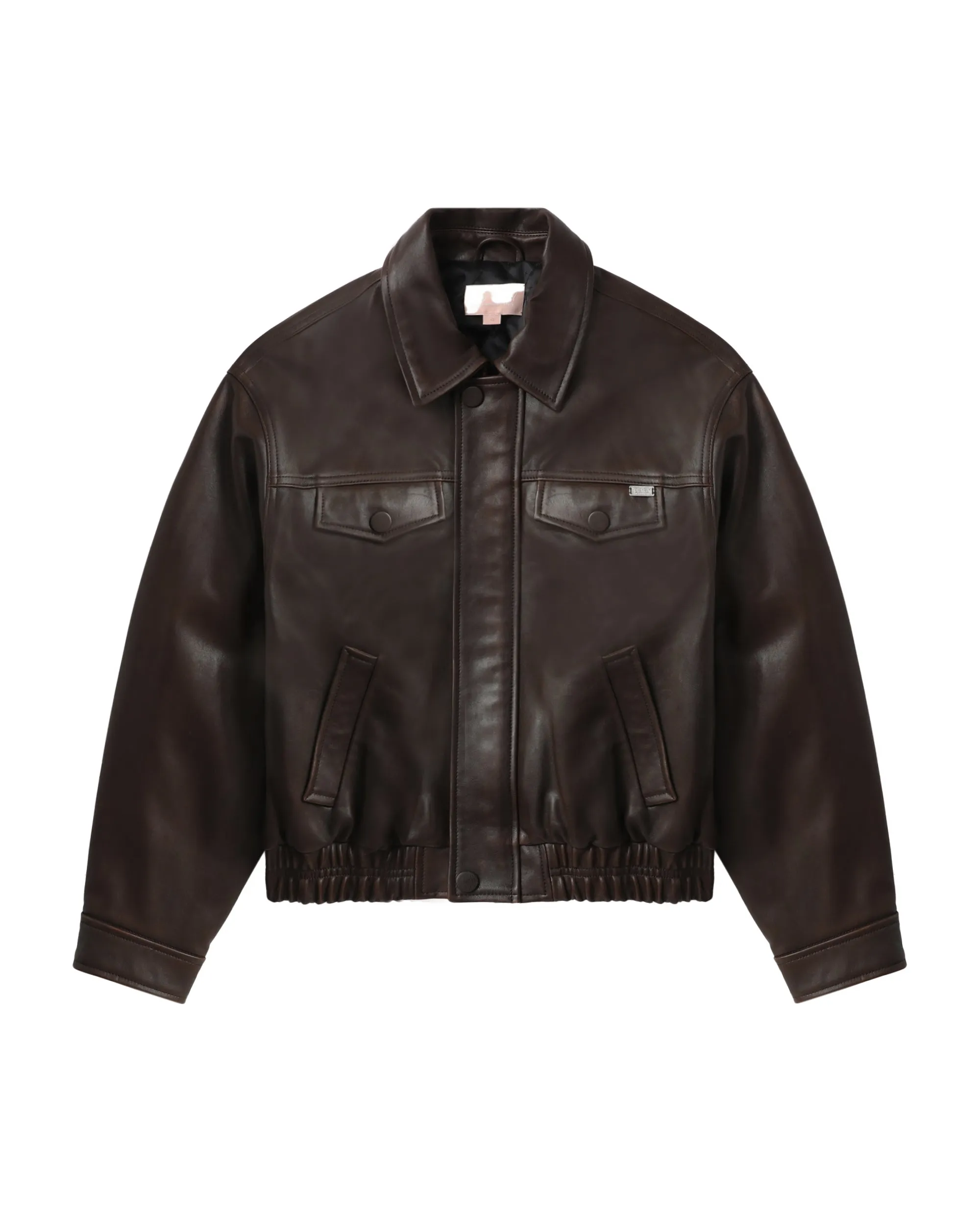Logo leather jacket