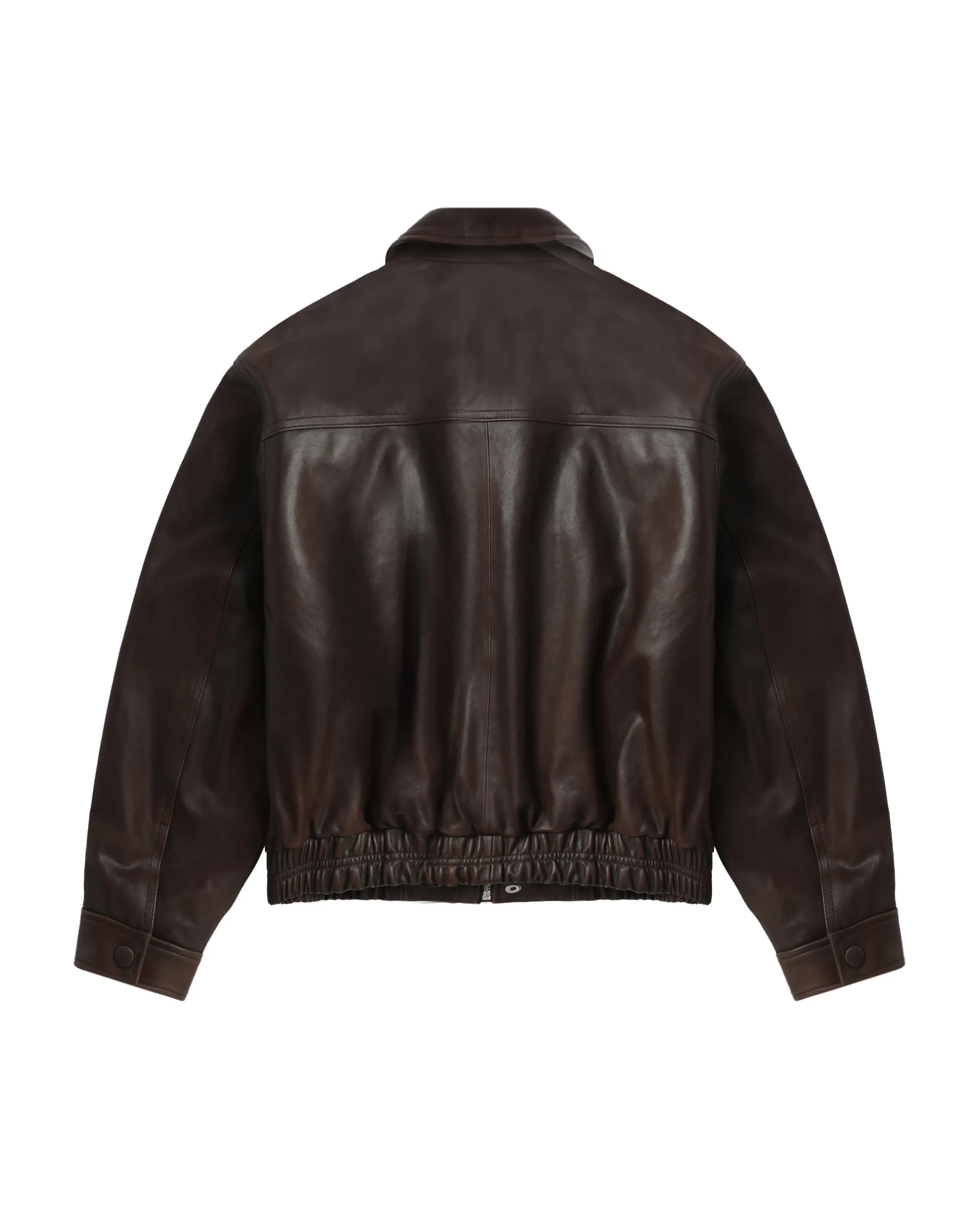 Logo leather jacket