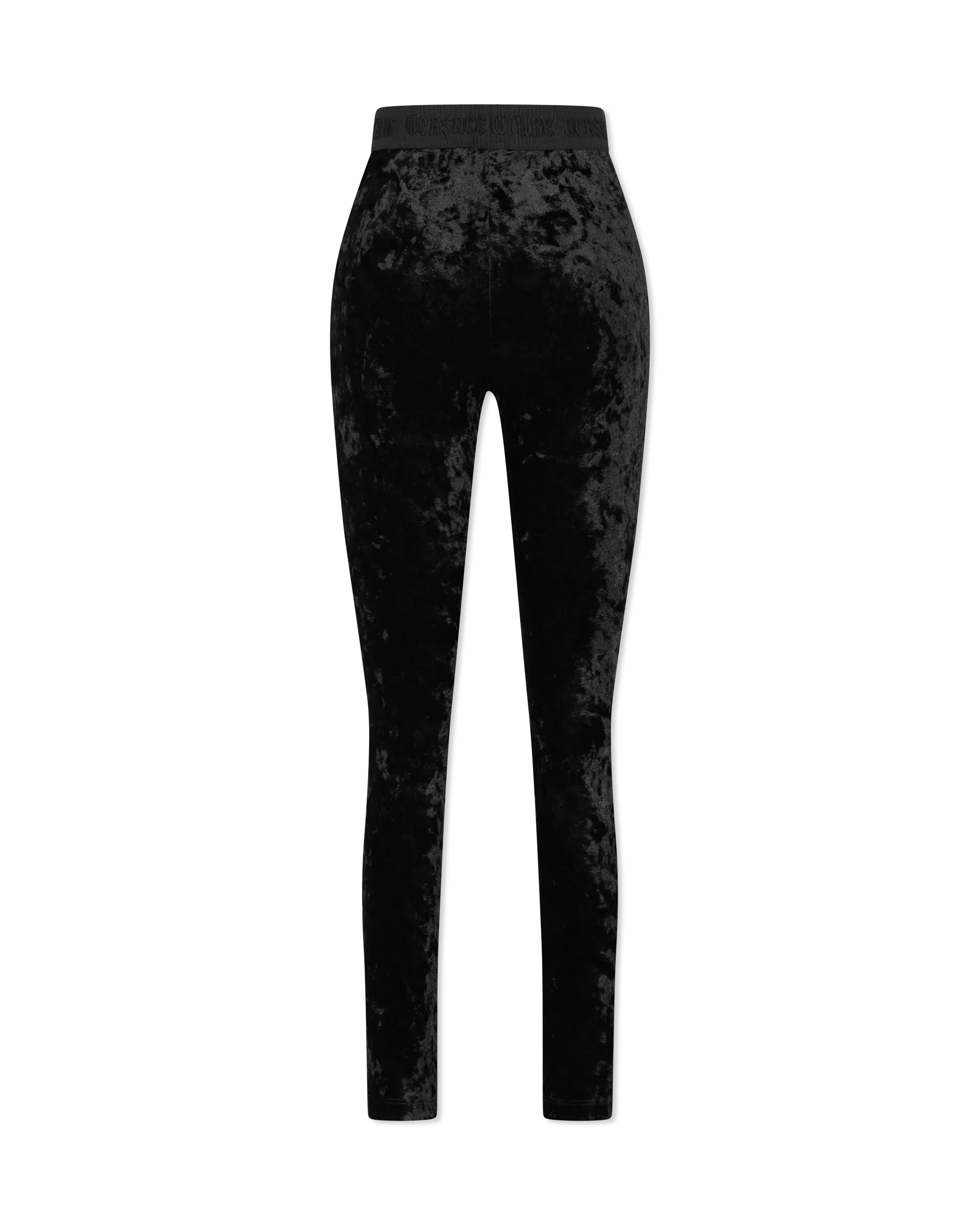 Logo Waistband Velvet Leggings