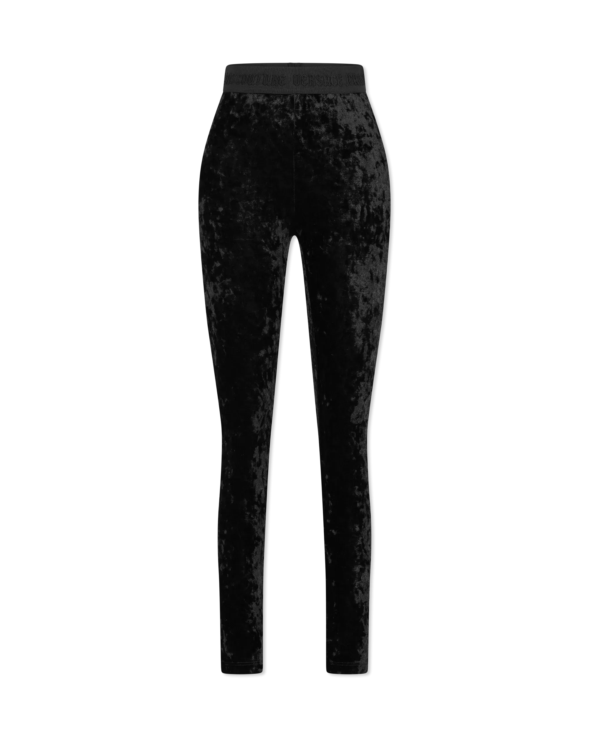 Logo Waistband Velvet Leggings