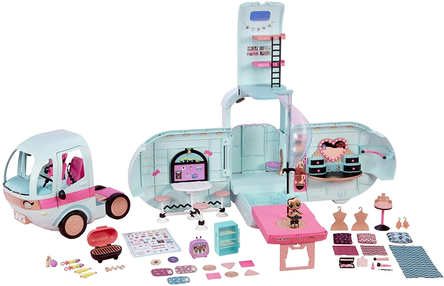 L.O.L. Surprise! 2-in-1 Glamper Fashion Camper with 55  Surprises! Box is slightly damaged, contents are perfect! Retails $130 