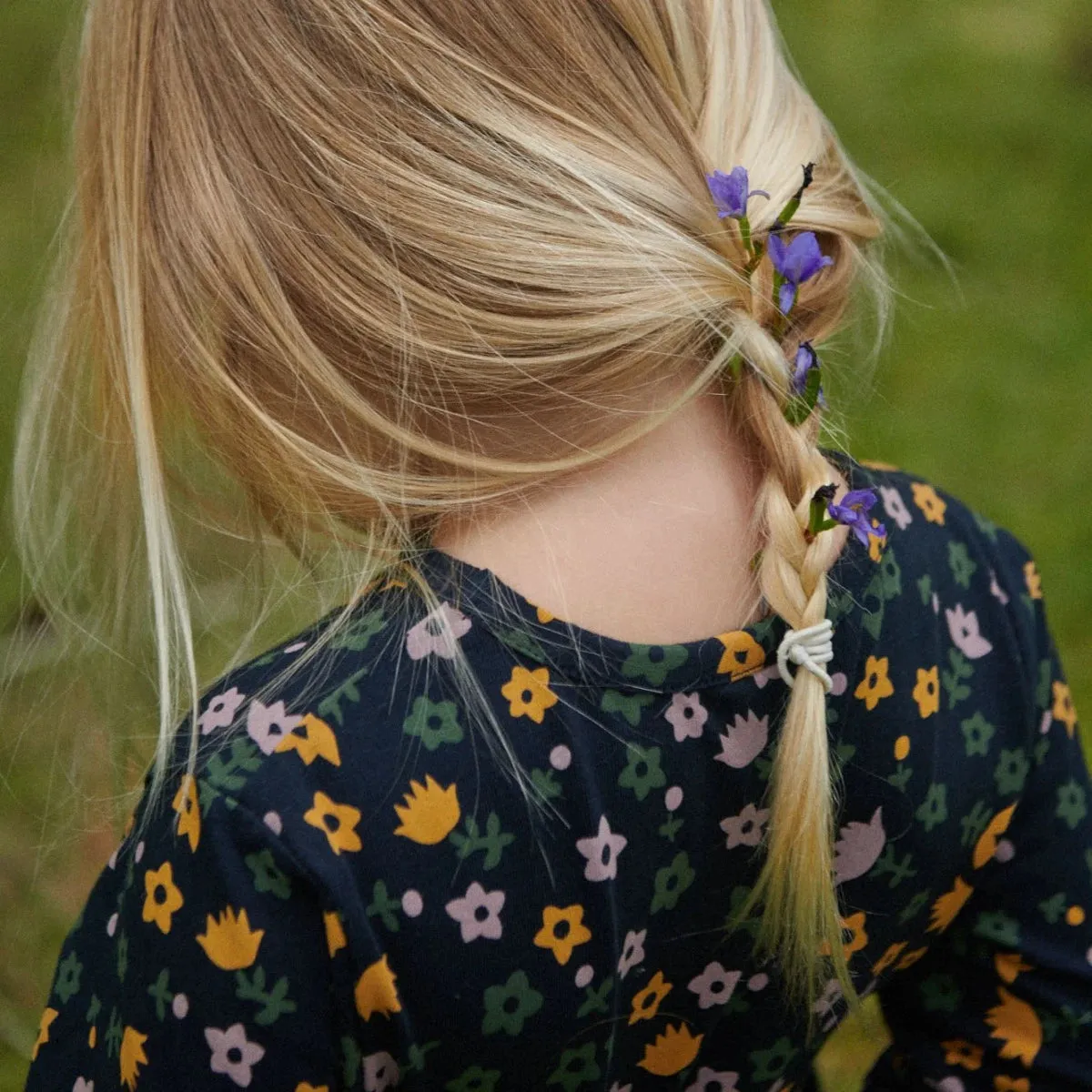 LONG SLEEVE TWIRL DRESS | Navy Pollyanna Print | Nature Baby