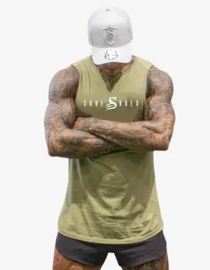 Longline Muscle Tank - Khaki