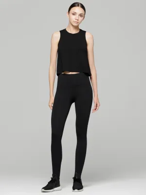LOOSE CROPPED MUSCLE TANK, BLACK