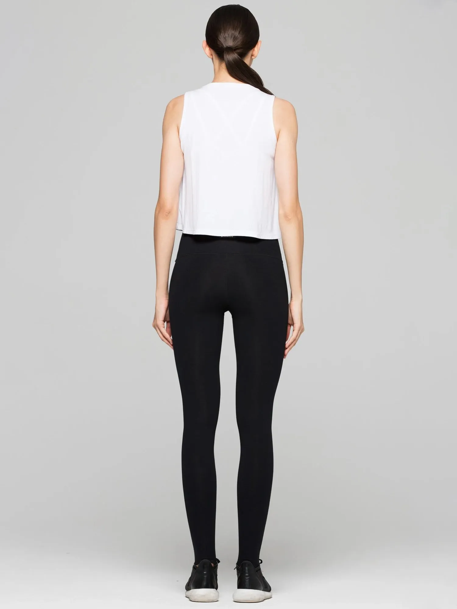 LOOSE CROPPED MUSCLE TANK, WHITE