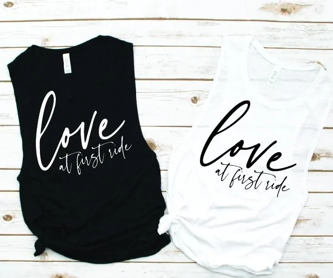 Love at First Ride Spin Muscle Tank - Fitness Tees by Hustle and Soul Clothing