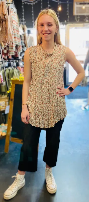 Lynda Ivory Floral Babydoll Blouse